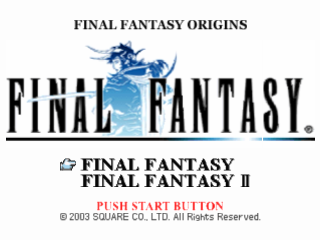 Final Fantasy Origins title screen for Playstation